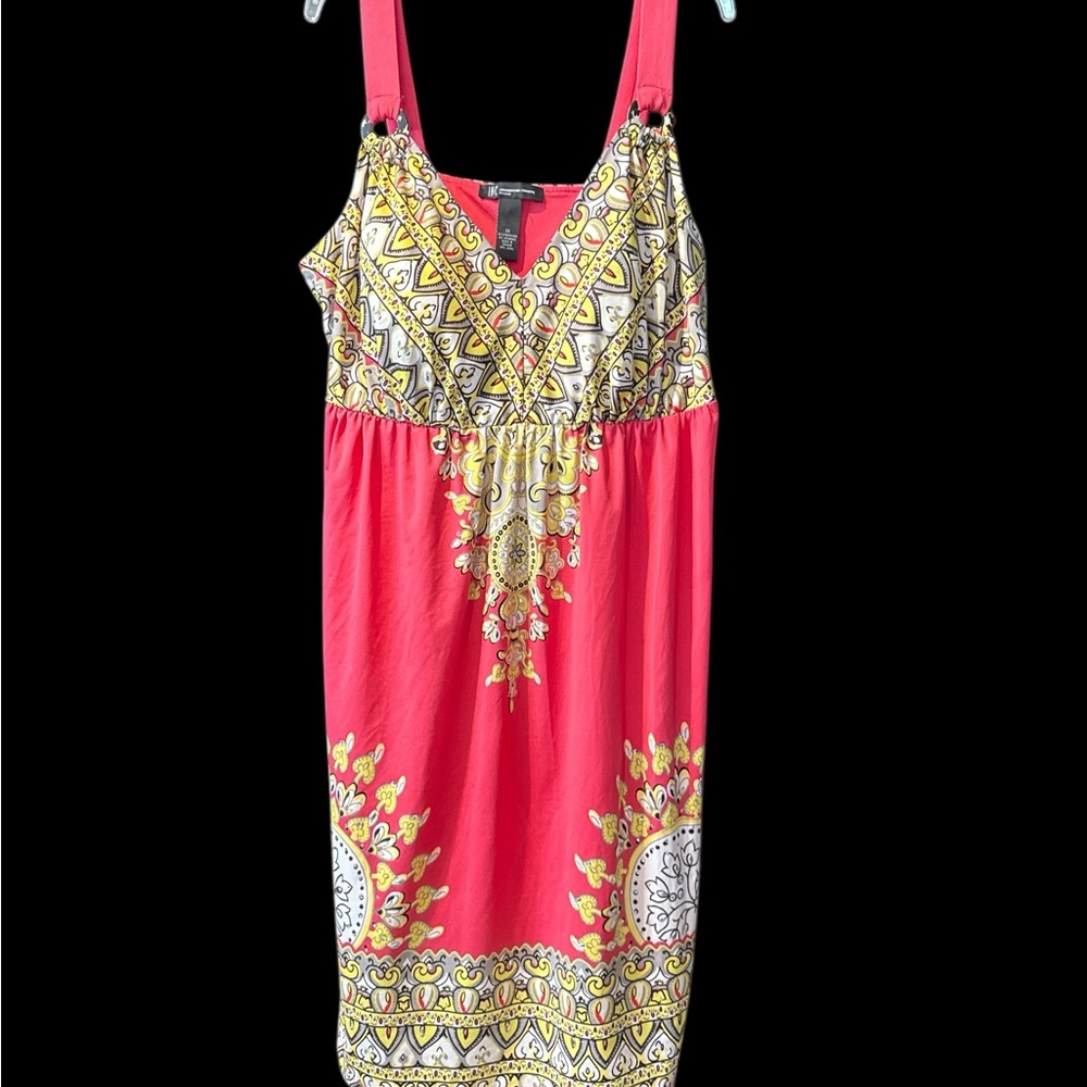 Elegant Pink and Yellow Women's Dress